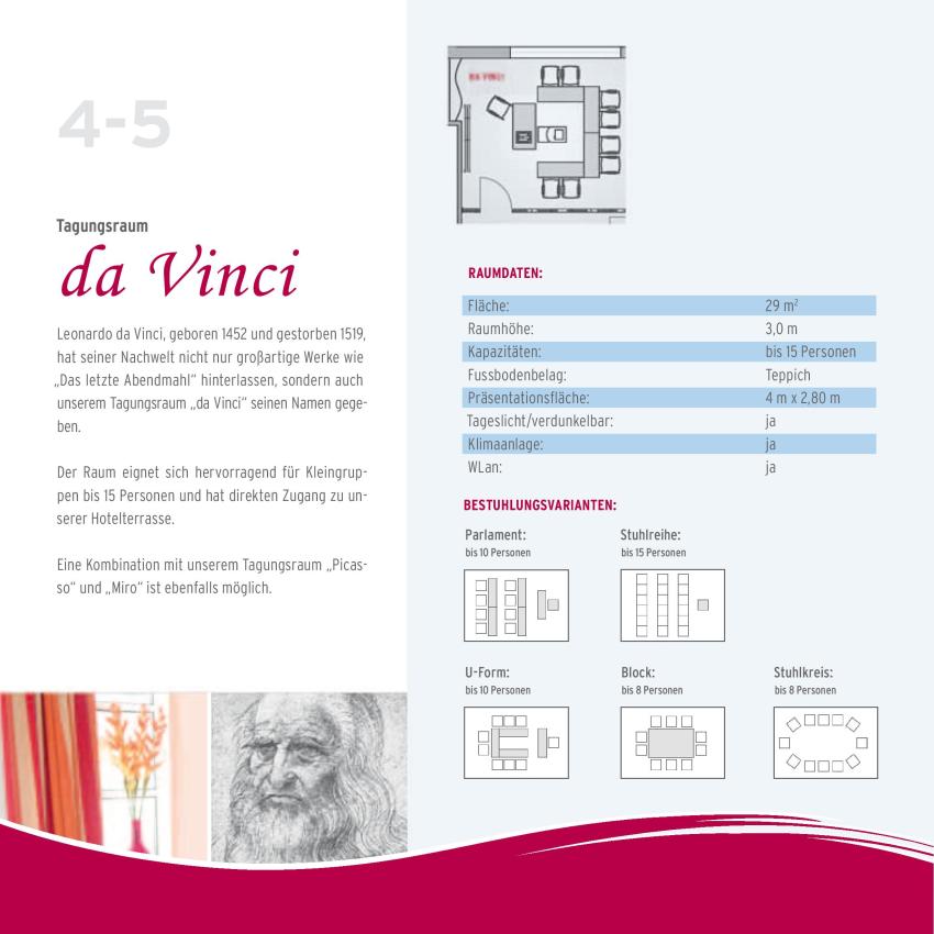 Informationsblatt Tagungsraum da Vinci